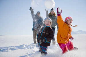 Family in snow