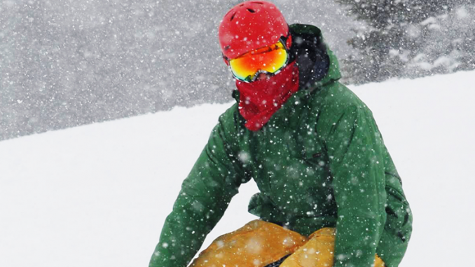 Keith Miller, head mechanic at Murdock’s Bicycles and Sports, Oswego, snowboarding in the Tug Hill in February 2017. “I love the snow. I love downhill skiing. It’s what I live for in the winter.”